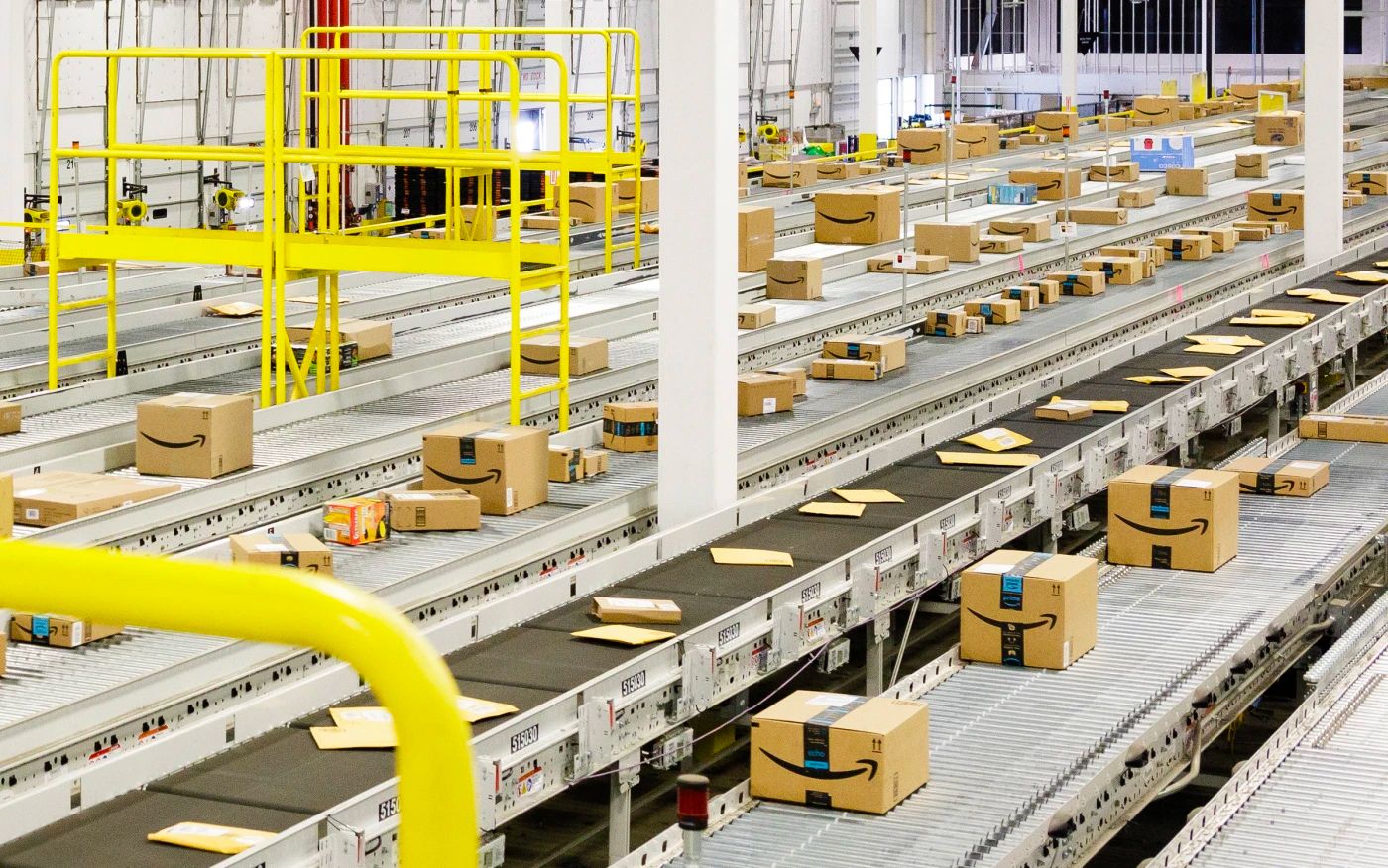 Boxes in the Amazon fulfillment center.