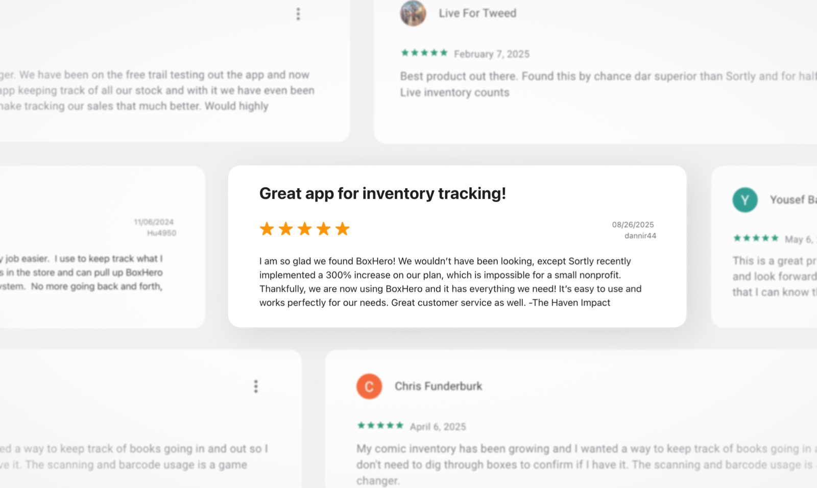 박스히어로 구글/앱 스토어 리뷰 모음