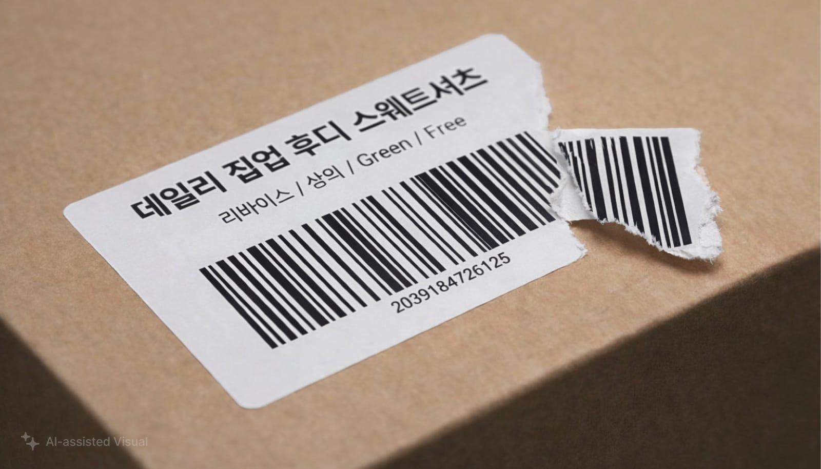 찢어진 바코드 라벨