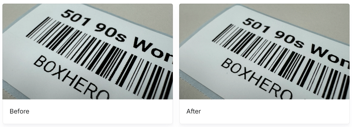 디더링 옵션 적용 후 인쇄 품질 비교